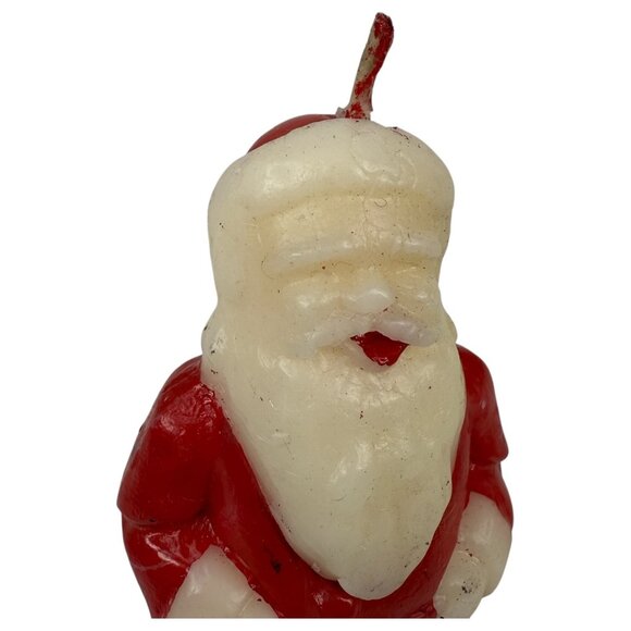 2 Vintage Santa Claus Wax Candle Figures By Tavern 4.5” Tall Christmas Novelty 2 - Picture 10 of 11